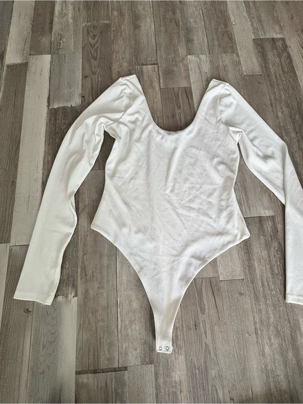 Alice + Olivia White Long-Sleeve One-Piece Bodysuit